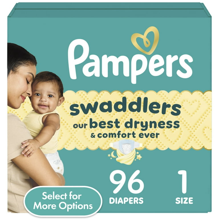 Pampers Swaddlers Baby Diapers Size 1, 96 Count, Ultimate Leak