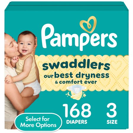 Pampers Swaddlers Baby Diapers Size 3, 168 Count (Select for More Options)