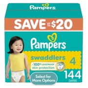Pampers Swaddlers Diapers, Size S4, 144 Count Select for More Options