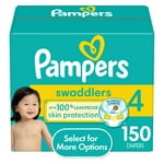 Pampers Baby Diapers - Swaddlers - Size 4, 150 Count, Ultra Absorbent Disposable Infant Diaper