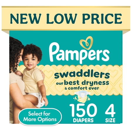 Pampers Swaddlers Diapers, Size 4, 150 Count