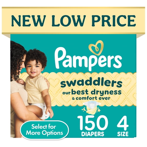 Pampers Swaddlers Diapers, Size 4, 150 Count