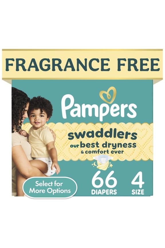 Swaddlers Fragrance Free Baby Diapers Size 4, 66 Count (Select for More Options)