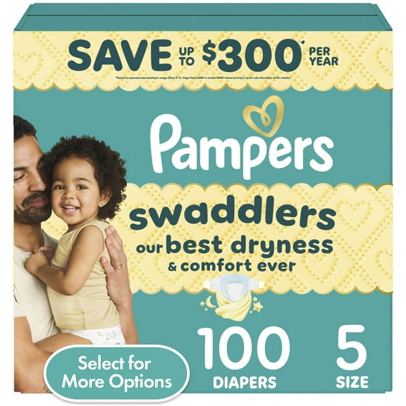 Pampers Swaddlers Baby Diapers Size 5, 100 Count (Select for More Options)