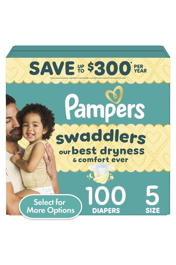 Swaddlers Baby Diapers Size 5, 100 Count (Select for More Options)
