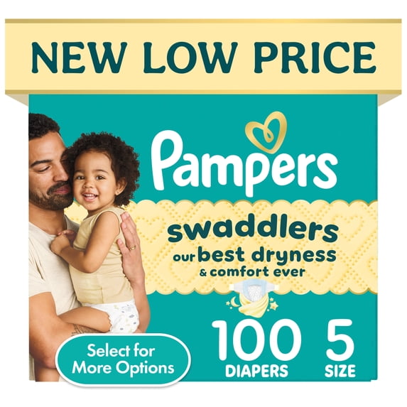 Pampers Swaddlers Diapers, Size 5, 100 Count (Select for More Options)