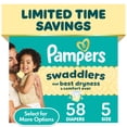 thumbnail image 1 of Pampers Swaddlers Diapers, Size S5, 58 Count (Select for More Options), 1 of 16