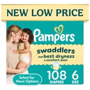 Pampers Swaddlers Diapers, Size 6, 108 Count