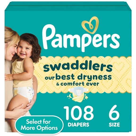 Pampers Swaddlers Baby Diapers Size 6, 108 Count (Select for More Options)