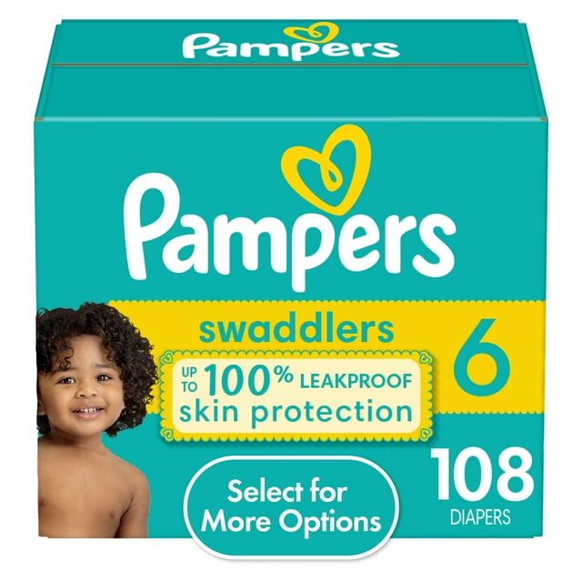 Pampers Swaddlers - Size 6, 108 Count Diapers, Enhanced Leak Protection