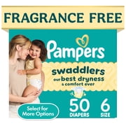 Pampers Swaddlers Fragrance Free Baby Diapers Size 6, 50 Count (Select for More Options)