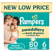 Pampers Swaddlers Diapers, Size 6, 80 Count