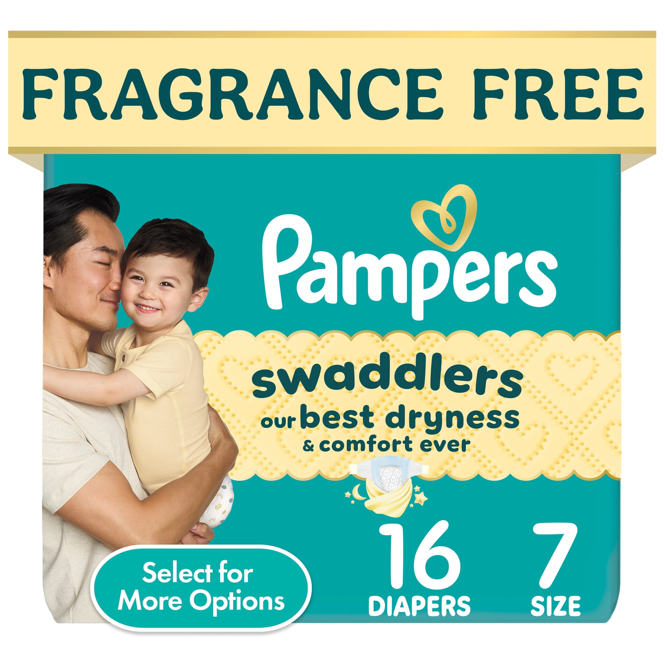 Pampers Swaddlers Fragrance Free Baby Diapers, Size 7, 16 Count (Select for More Options)