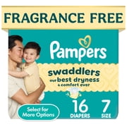 Pampers Swaddlers Fragrance Free Baby Diapers, Size 7, 16 Count Select for More Options