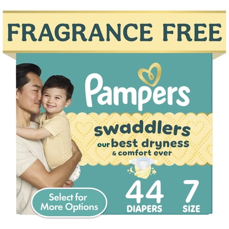 Pampers Swaddlers Fragrance Free Baby Diapers Size 7, 44 Count (Select for More Options)