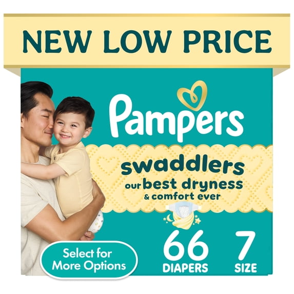 Pampers Swaddlers Diapers, Size 7, 66 Count