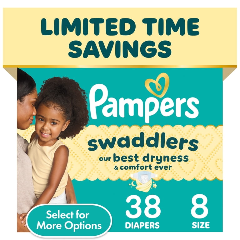 Free Shipping! Pampers Leak Protection Diaper Size 8 38 Count with