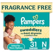 Pampers Swaddlers Fragrance Free Baby Diapers, Newborn, 31 Count (Select for More Options)