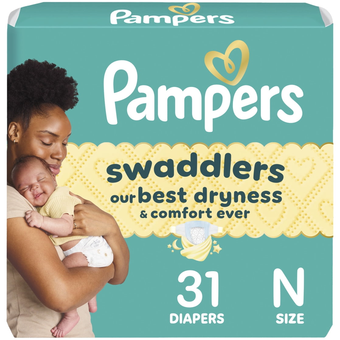 Pampers Swaddlers Diapers, Newborn, 31 Count (Select for More