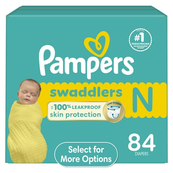 Pampers Swaddlers Baby Diapers Size Newborn, 84 Count (Select for More Options)