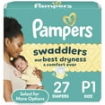 thumbnail image 1 of Pampers Swaddlers Diapers Size Preemie, 27 Count (Select for More Options), 1 of 12