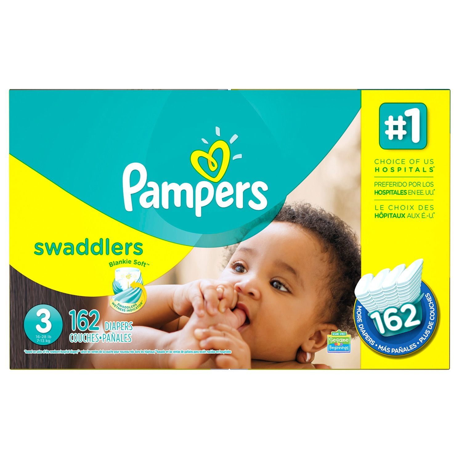 Pampers Swaddlers Diapers Economy Pack 3 162 ct. (1628 lb.)