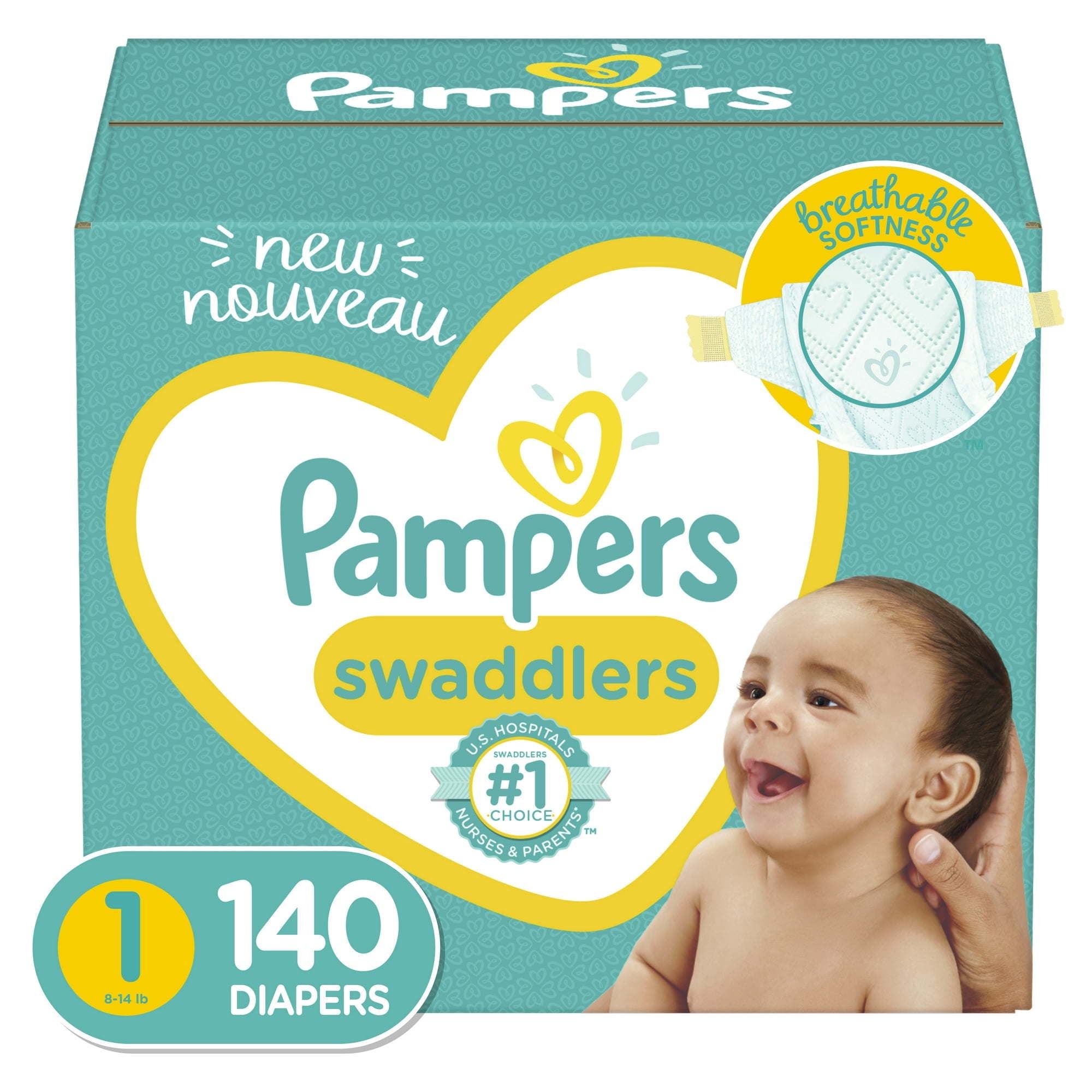Pampers Swaddlers Diapers, Giant Pack, Size 1, 210 Count
