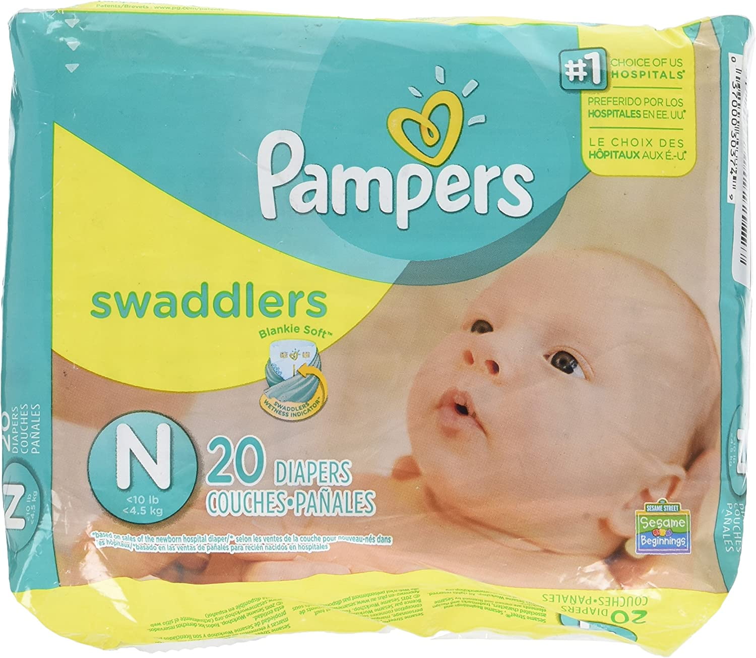 Pampers swaddlers newborn store 20 pack walmart