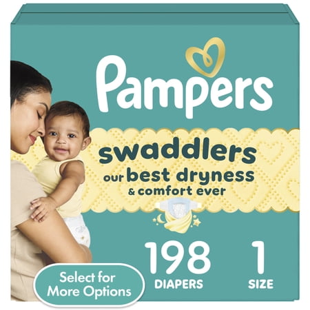 Pampers Swaddlers Baby Diapers Size 1, 198 Count (Select for More Options)