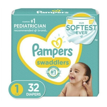 Pampers Swaddlers Diapers Size 1, 32 Count