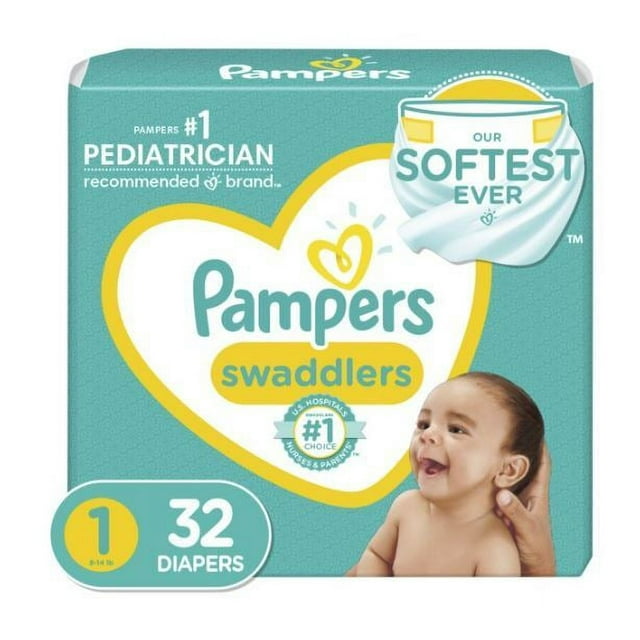 Pampers Swaddlers Diapers Size 1, 32 Count - Walmart.com