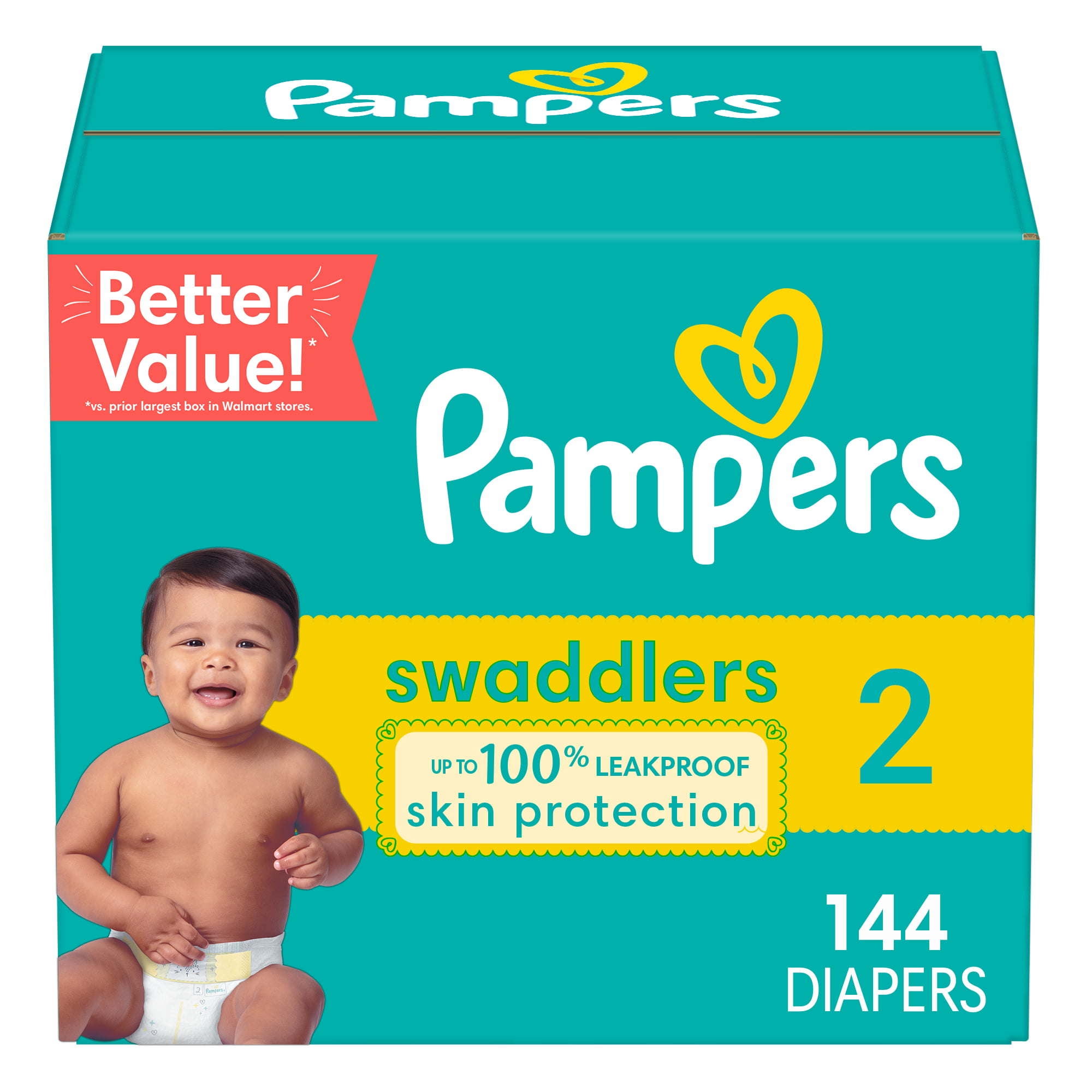 Pampers Swaddlers Diapers Size 2, 144 Count - Walmart.com
