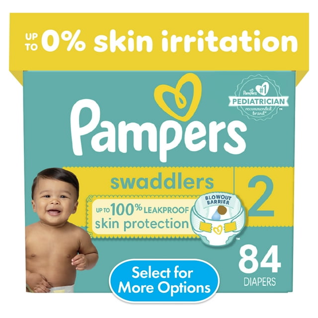 Pampers Swaddlers Diapers, Size 2, 84 Count (Select for More Options