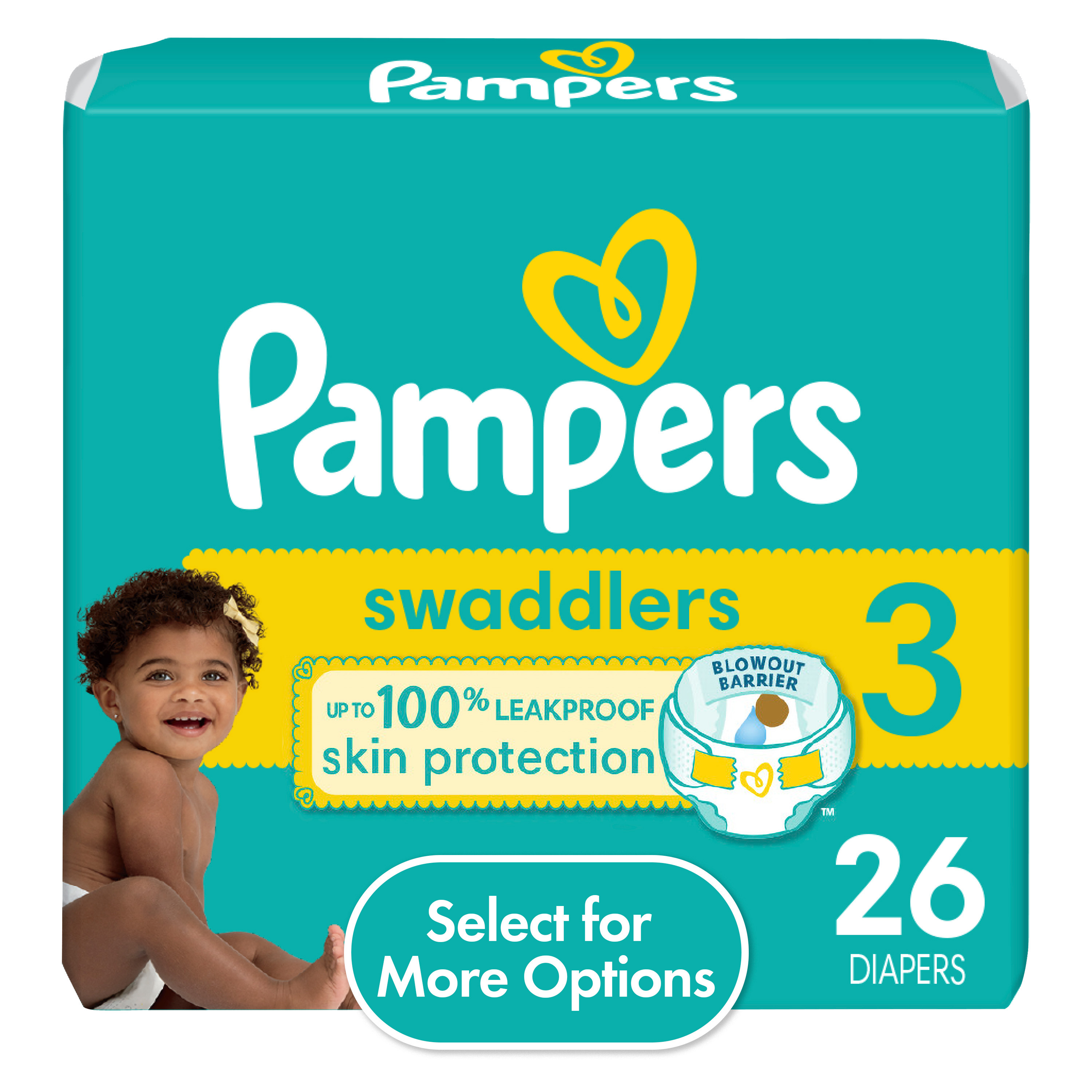 Pampers Swaddlers Diapers, Size 3, 26 Count (Select for More Options) - image 1 of 14