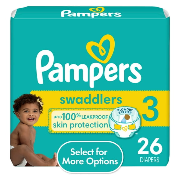 Pampers Swaddlers Diapers, Size 3, 26 Count (Select for More Options)