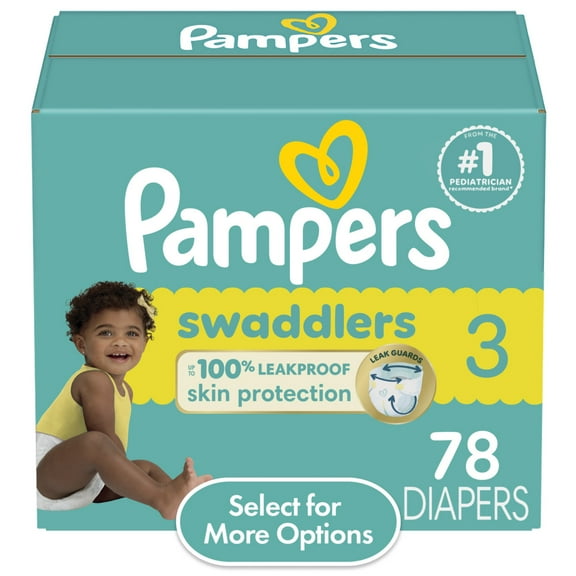 Pampers Swaddlers Diapers, Size 3, 78 Count (Select for More Options)