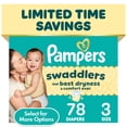 thumbnail image 1 of Pampers Swaddlers Diapers, Size 3, 78 Count (Select for More Options), 1 of 16