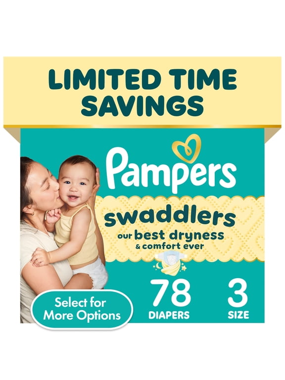 Swaddlers Fragrance Free Baby Diapers Size 3, 78 Count (Select for More Options)