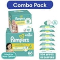 thumbnail interactive-video image 1 of Pampers Swaddlers Diapers, Size 4, 66 Count and Pampers Sensitive Baby Wipes 6-Pack 504 Wipes (Select for More Options), 1 of 5