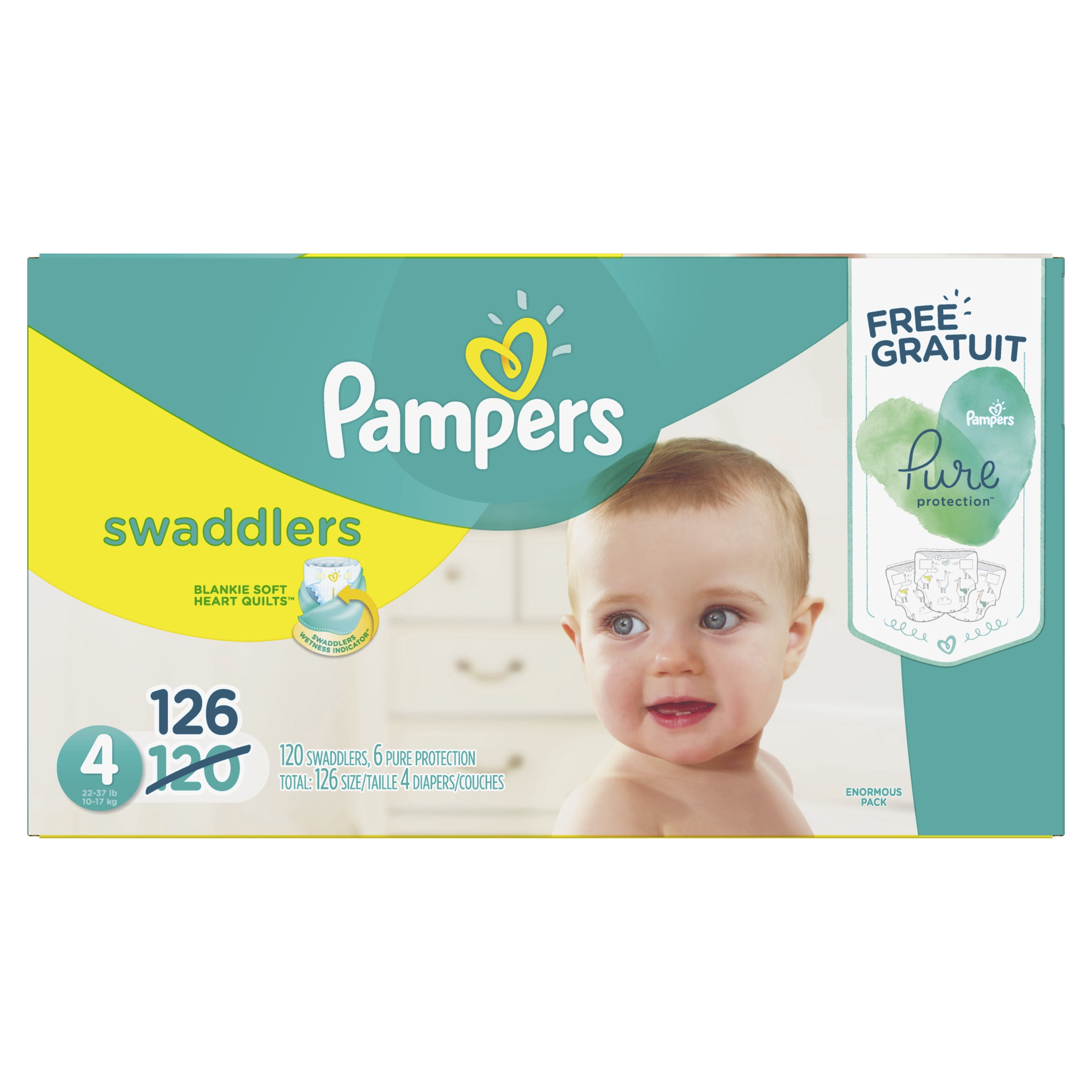 Pampers Swaddlers Diapers Size 4 Bonus Pack 126 Count