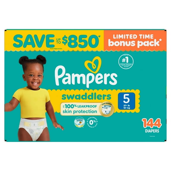 Pampers Swaddlers Diapers, Size 5 (144 Count)