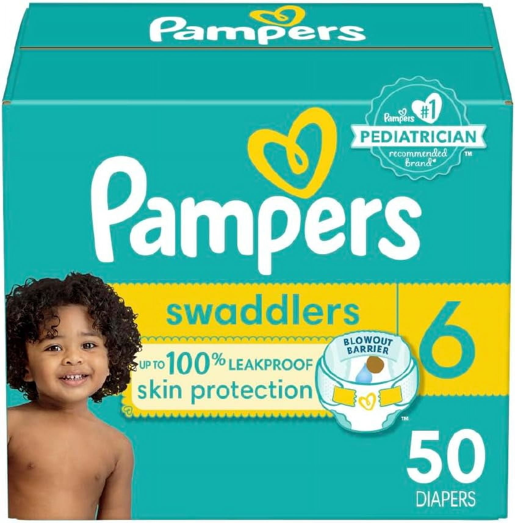 Pampers Swaddlers Diapers - Size 6, 50 Count, Ultra Soft Disposable Baby Diapers