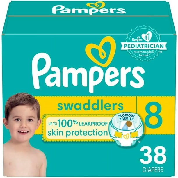 Pampers XL 38枚 ×８ Pampers Swaddlers Diapers, Size 8, 38 Count, Ultra Soft