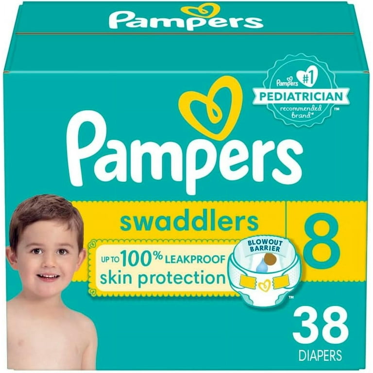 Pampers Swaddlers Diapers, Size 8, 38 Count, Ultra Soft
