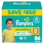 Pampers Swaddlers Diapers, Size 8 46+ lb 86 CT