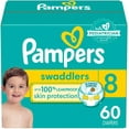 thumbnail image 1 of Pampers Swaddlers Diapers - Size 8, 60 Count, Ultra Soft Disposable Baby Diapers, 1 of 5
