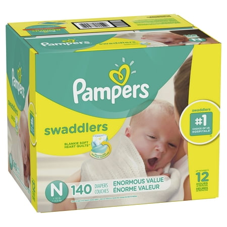 Pampers Swaddlers Diapers Size Newborn, 140 Count (Select for More Options)