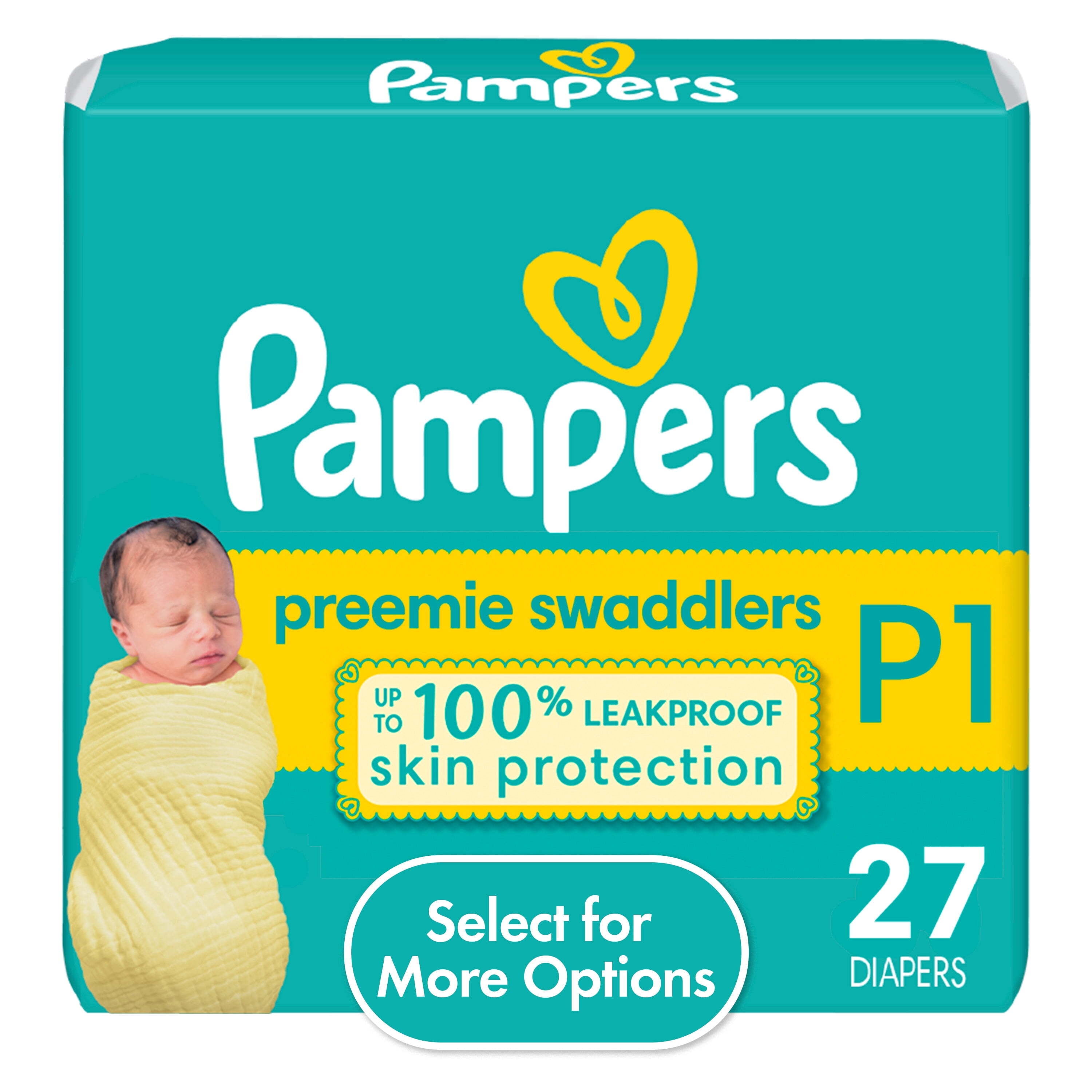 Pampers Swaddlers Diapers Size Preemie, 27 Count (Select for More