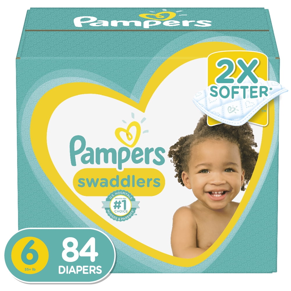 Pampers Swaddlers Diapers, Soft and Absorbent, Size 6, 84 Ct