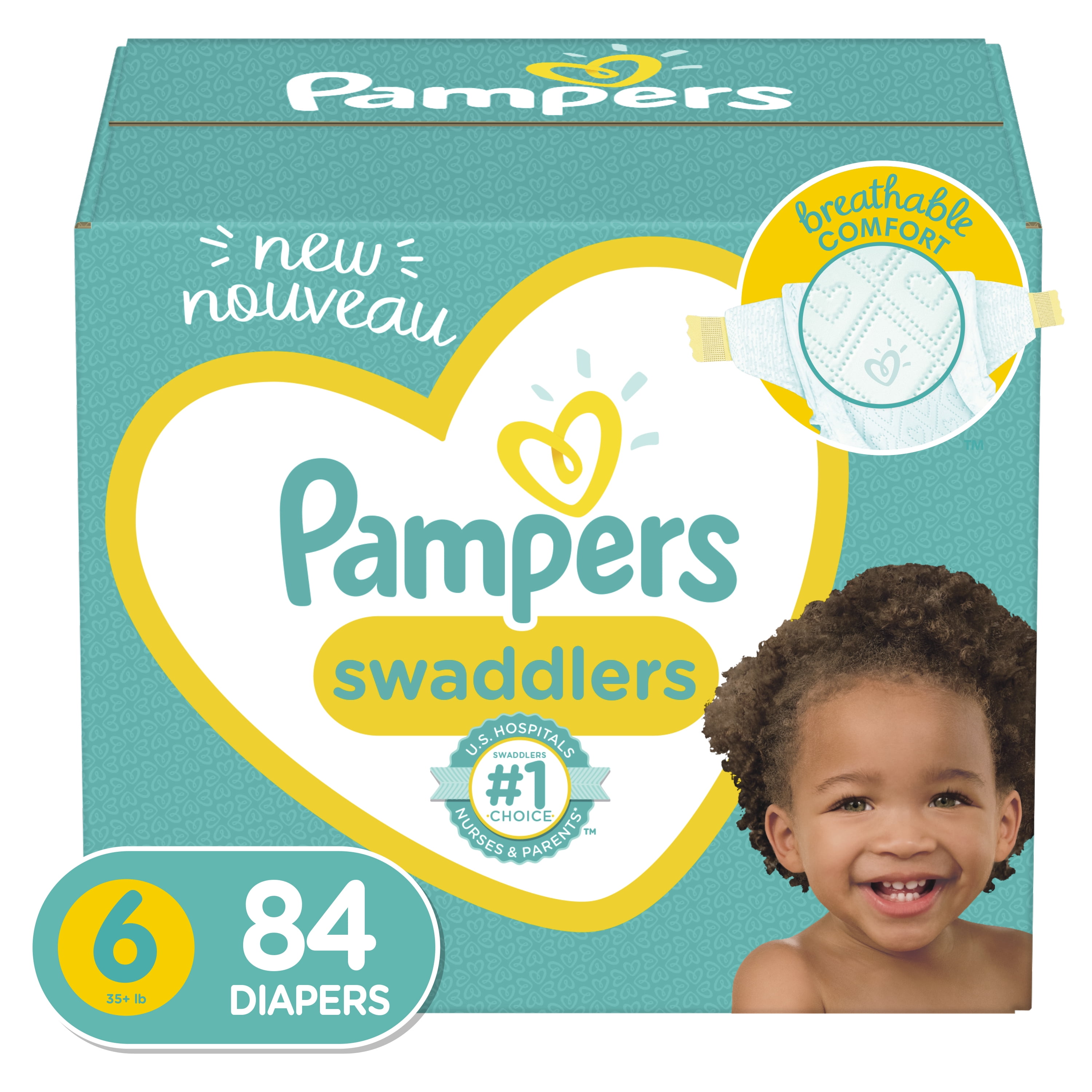 Pampers Swaddlers Diapers, Soft and Absorbent, Size 6, 84 ct